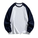 Colorblock Crew Neck ZACPNCV Men's Raglan Long Sleeve Colorblock Crew Neck Casual T-Shirt ...