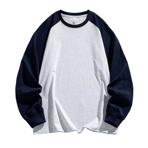 ZACPNCV Men's Raglan Long Sleeve Colorblock Crew Neck Casual T-Shirt,White