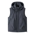 thumbnail image 1 of ZACPNCV Men's Winter Puffer Vest Sleeveless Warm Zipper Lightweight Jacket Vest with Removable Hood, 1 of 5