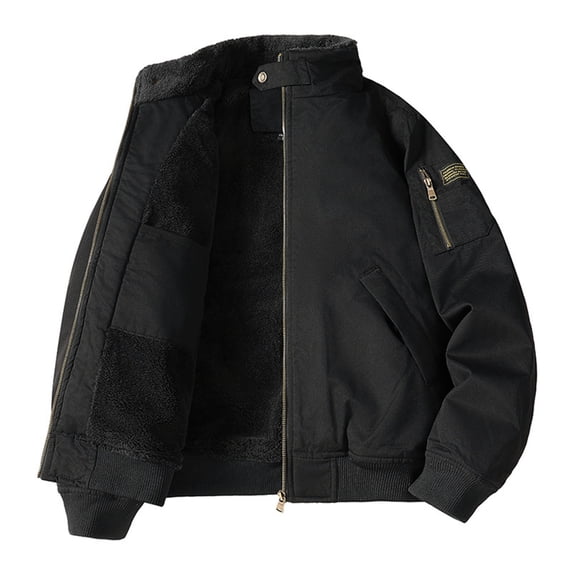 ZACPNCV Men's Winter Work Jackets Hooded Quilted Lined Workwear Cotton Active Coats