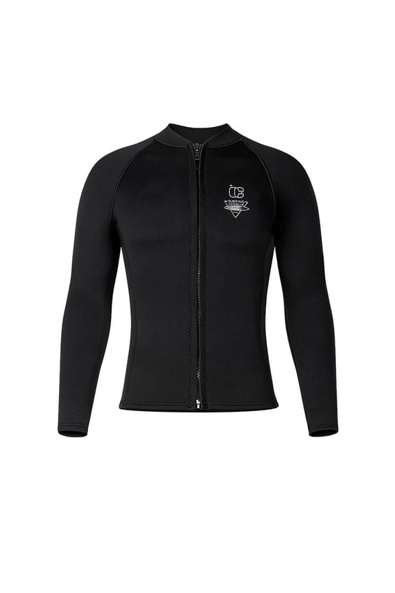 Mens 3mm Neoprene Wetsuit Top Long Sleeve Thermal Rash Guard for Diving Snorkeling Surfing Cold Water Protection