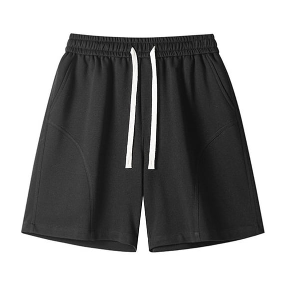 ZACPNCV Mens Casual Shorts Solid Color Elastic Waist Dstring 5 Inch Gym Outdoor Everyday Pants with Pockets