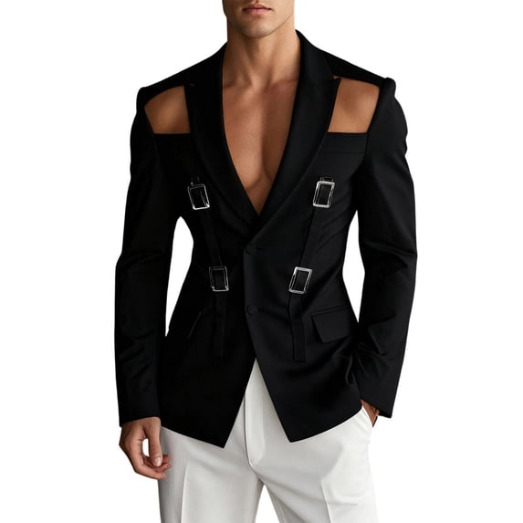 ZACPNCV Mens Casual Sport Coat Lightweight Two Button Blazer Slim Fit Business Wedding Formal Jackets