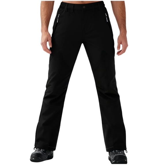 ZACPNCV Mens Color Block Ski Pants Fleece Lined Water Resistant Snow Pants with Pockets for Winter Sports and Cold Weather