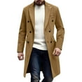 thumbnail image 1 of ZACPNCV Mens Double Breasted Trench Coat Notched Lapel Long Peacoat Classic Casual Winter Overcoat, 1 of 8