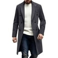thumbnail image 1 of ZACPNCV Mens Double Breasted Trench Coat Notched Lapel Long Peacoat Classic Casual Winter Overcoat, 1 of 8
