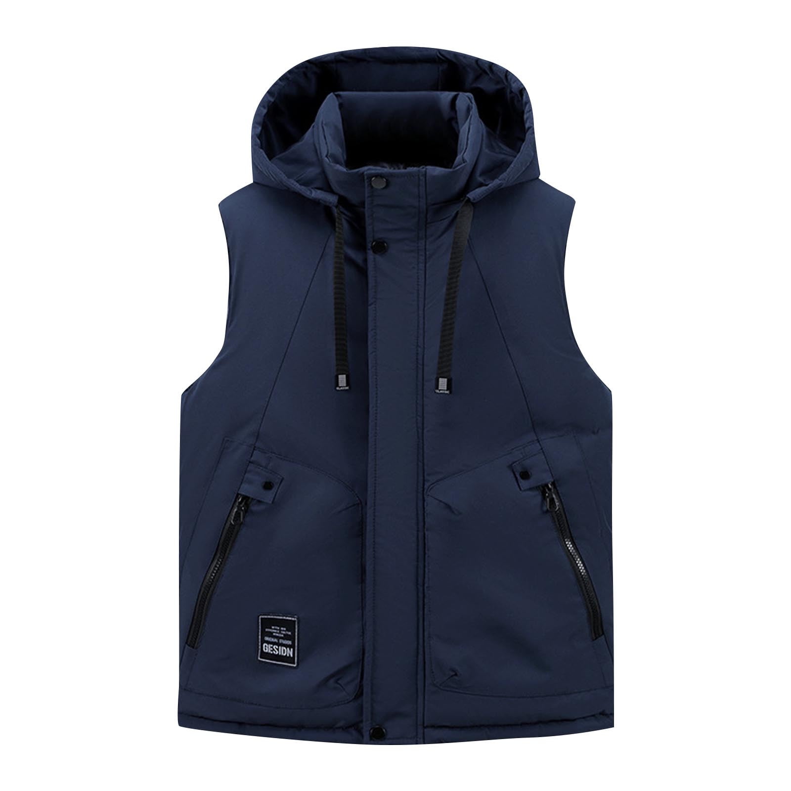 ZACPNCV Mens Lightweight Softshell Vest Windproof Sleeveless Jacket Zip Up Fleece Lined Vest Outerwear for Golf Running
