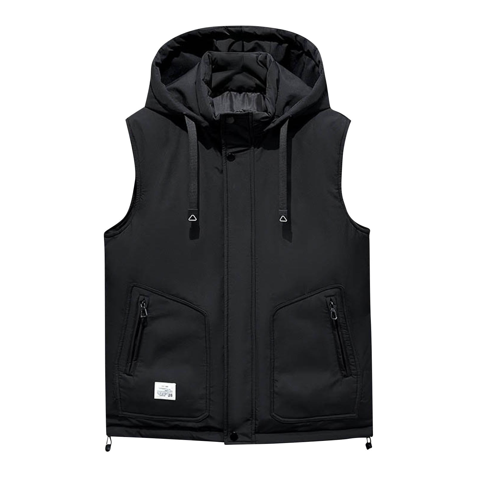 ZACPNCV Mens Lightweight Softshell Vest Windproof Sleeveless Jacket Zip Up Fleece Lined Vest Outerwear for Golf Running