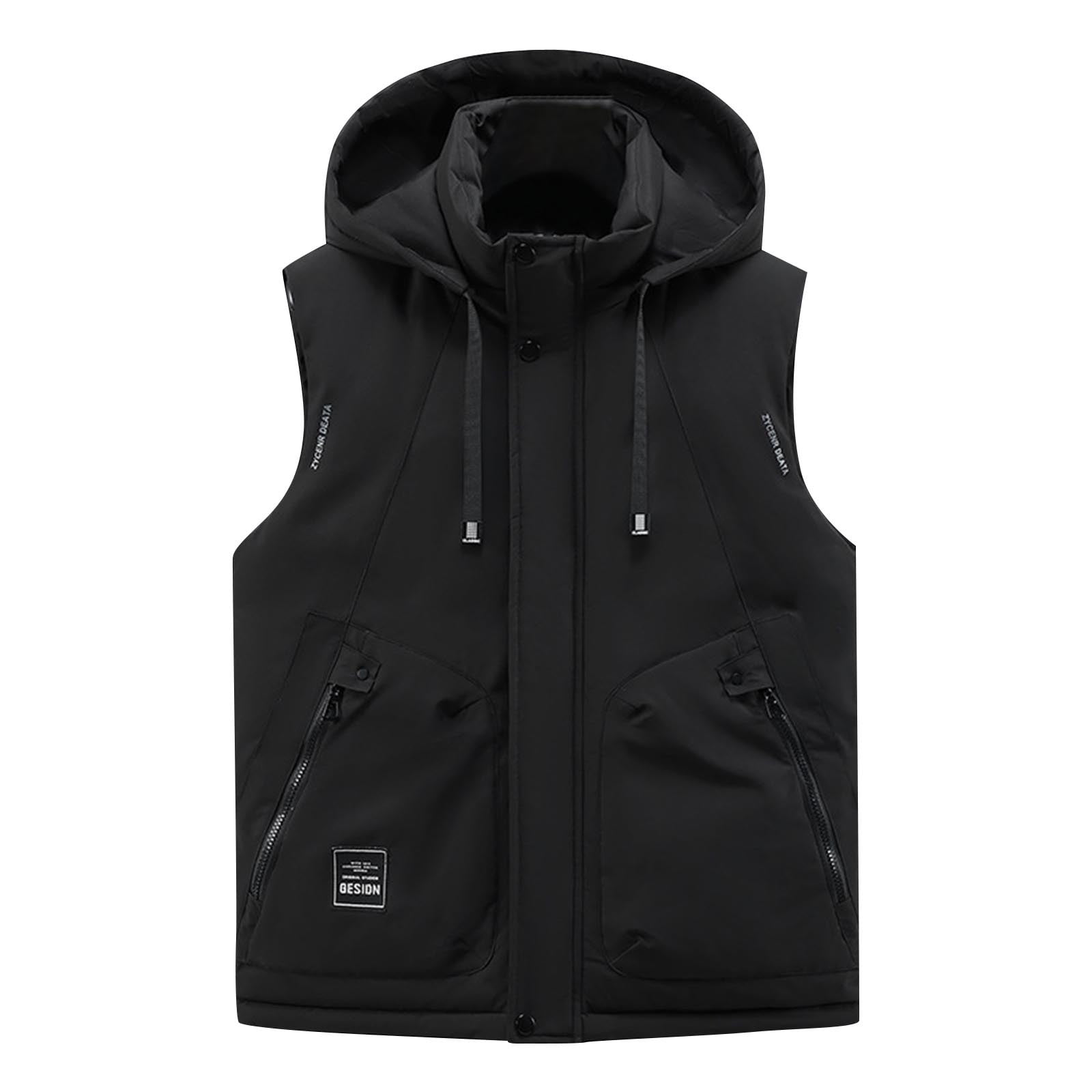 ZACPNCV Mens Lightweight Softshell Vest Windproof Sleeveless Jacket Zip Up Fleece Lined Vest Outerwear for Golf Running