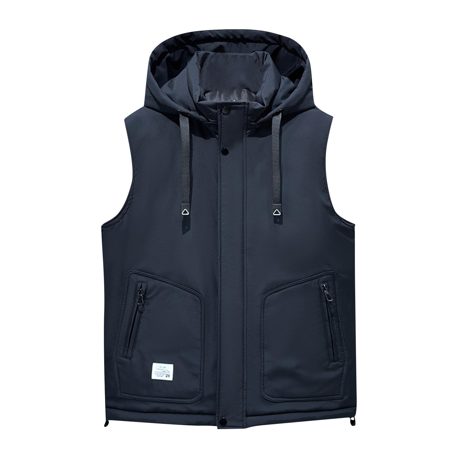 ZACPNCV Mens Lightweight Softshell Vest Windproof Sleeveless Jacket Zip Up Fleece Lined Vest Outerwear for Golf Running