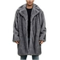 thumbnail image 1 of ZACPNCV Mens Long Faux Fur Coat Furry Jacket Lapel Collar Shaggy Jackets Winter Warm Outerwear Parka Overcoat, 1 of 9