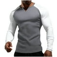 thumbnail image 1 of ZACPNCV Mens Long Sleeve Muscle T Shirts Casual V-Neck Longline Ribbed Tee Shirts, 1 of 7