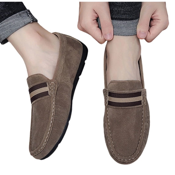 Lovskoo Mens Plus Size Moccasin Loafers Round Toe Slip On Non Slip Comfort Casual Shoes Spring