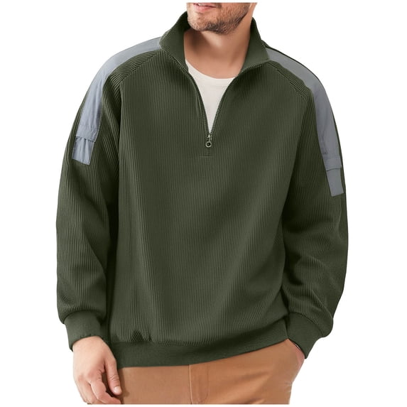 ZACPNCV Mens Quarter Zip Pullover Slim Fit Lightweight Knit Pullover Sweaters Casual Sweater