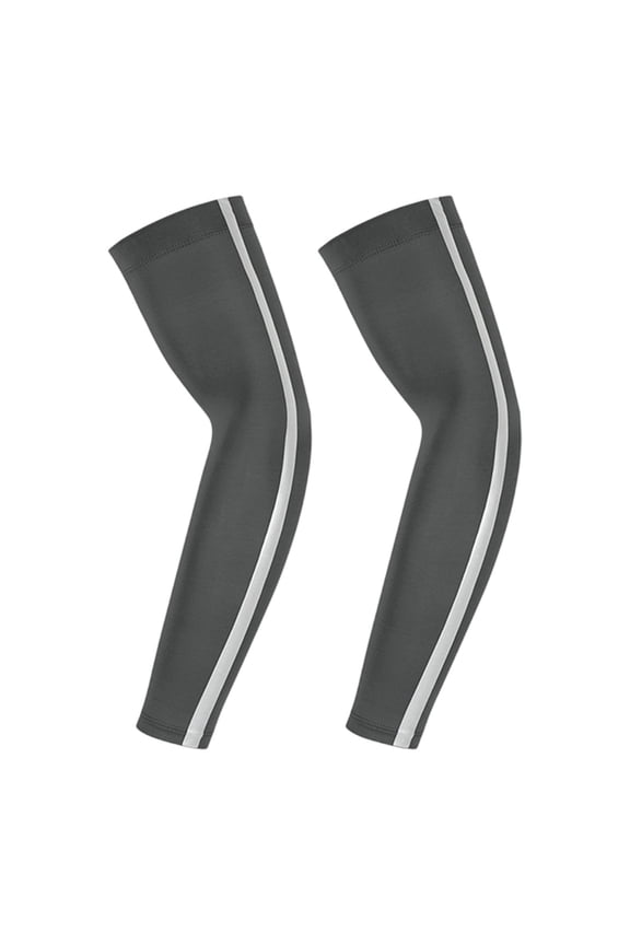 Mens Reflective Sun Protection Arm Sleeves Night Riding Running Sports Breathable Quick Dry Ice Silk Material Solid Color UPF 50+