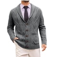 thumbnail image 1 of Lovskoo Mens Shawl Collar Cardigan Sweater Cable Knit Button Down Sweaters Long Sleeve Casual Winter Outwear, 1 of 9