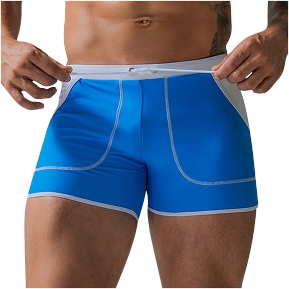ZACPNCV Mens Solid Color Quick Dry Low Rise Drawstring Square Leg Swim Trunks Bathing Suit Underwear Comfortable Lightweight