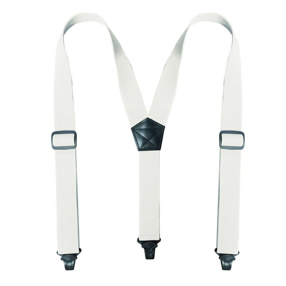 Lovskoo Mens Suspenders 4 Clip Adjustable Elastic Straps 1.5 Inch Wide Solid Color X Back Design Heavy Duty for Dress Pants