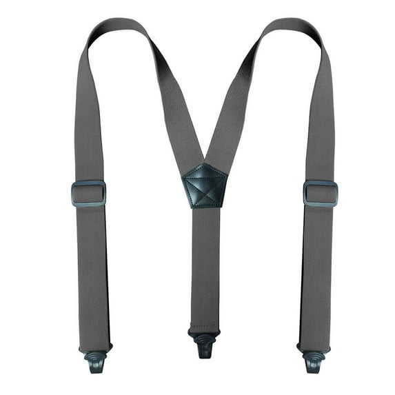 Lovskoo Mens Suspenders 4 Clip Adjustable Elastic Straps 1.5 Inch Wide Solid Color X Back Design Heavy Duty for Dress Pants
