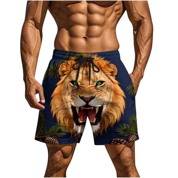 Lovskoo Mens Swim Trunks with Compression Liner Quick Dry Bathing Suit Long Swimming Shorts with Pockets