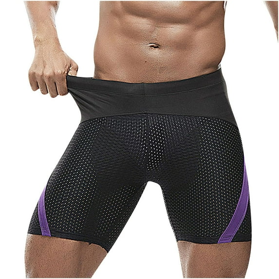 ZACPNCV Mens Tight Fit Quick Dry Low Rise 1/4 Length Swim Shorts Compression Bathing Suit for Lap Swimming Training