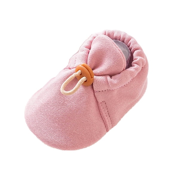 ZACPNCV Newborn Baby Cotton Booties Non-Slip Sole for Toddler Boys Girls Infant Winter Warm Fleece Cozy Socks Shoes Pink
