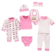 thumbnail image 1 of ZACPNCV Newborn Baby Layette Gift Set Clothes Set 8 Piece for Baby Girls Infant Gift Outfits Pink 0-3 Months, 1 of 6