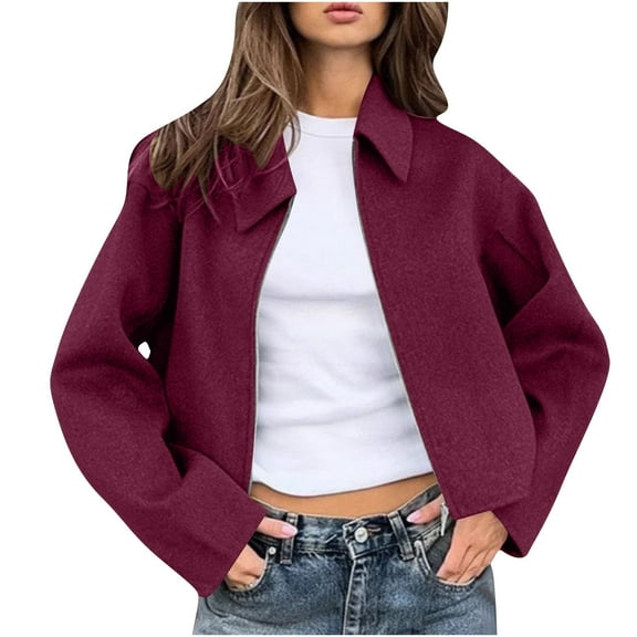 ZACPNCV Pea Coats For Women Winter Classic Notch Lapel Double Single Breasted Trench Coat Wool Blend Long Sleeve Overcoat