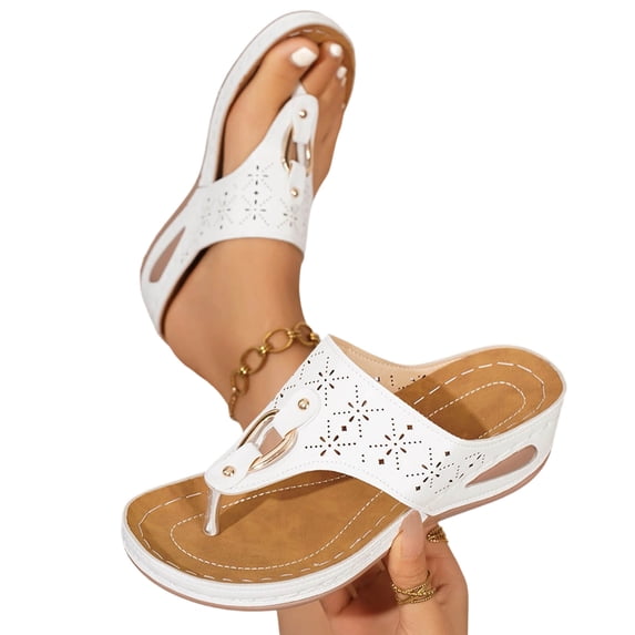 Lovskoo Platform Flip Flops for Women, Arch Support Cushion Thong Sandals, Thick Sole Pillow Slippers, Non-Slip Summer Beach Shoes