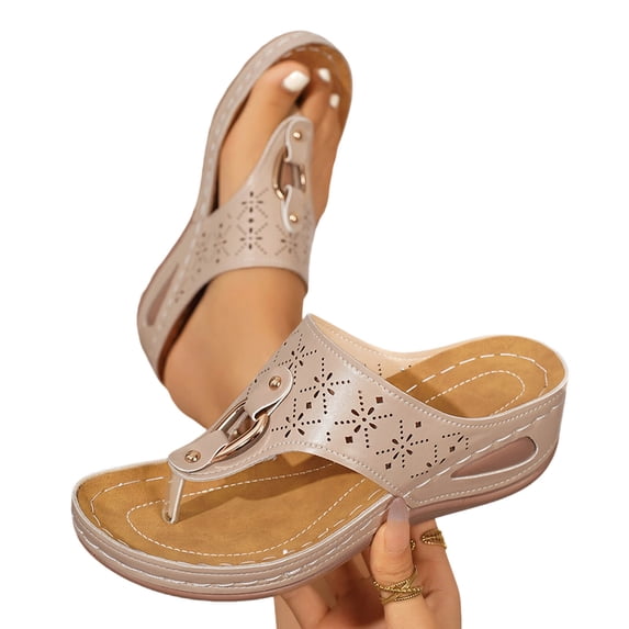 Lovskoo Platform Flip Flops for Women, Arch Support Cushion Thong Sandals, Thick Sole Pillow Slippers, Non-Slip Summer Beach Shoes