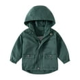 thumbnail image 1 of ZACPNCV Rain Jacket for Girls Loose Fit Waterproof Lightweight Lined Rain Coat Hiking Windbreaker Jacket with Hood Olive Green 9-10 Years, 1 of 4