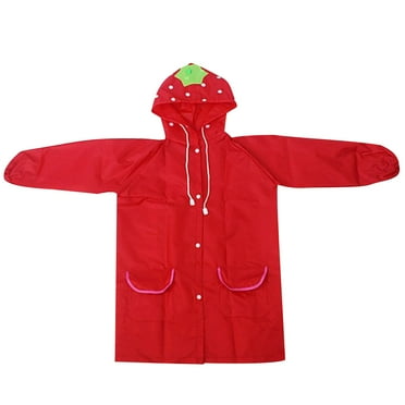 ZACPNCV Rain Poncho Raincoats for Kids Reusable Waterproof Rain Coat with Hood Rain Jacket for Boys Girls Red 3-8 Years