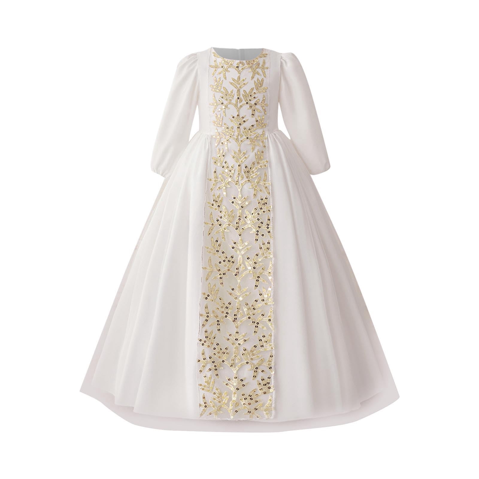 Zacpncv Renaissance Medieval Dress Princess Dress Girls Retro Gown Birthday Halloween Xmas Party White 6-7 Years