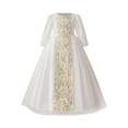 thumbnail image 1 of ZACPNCV Renaissance Medieval Dress Princess Dress Girls Retro Gown Birthday Halloween Xmas Party White 6-7 Years, 1 of 9