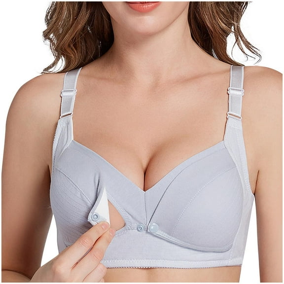 ZACPNCV Seamless Nursing Bras for Breastfeeding Soft Wireless Sleep Maternity Bralette Regular and Plus Size Gray 42/95B