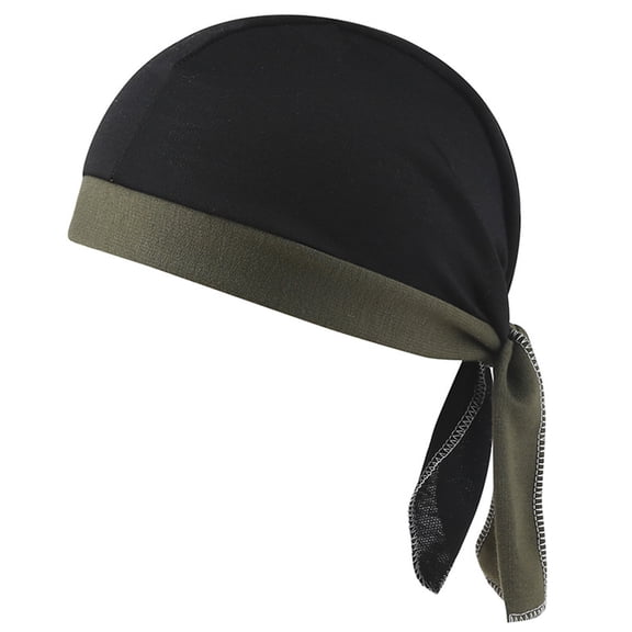 Lovskoo Skull Cap for Men Women Cooling Sweat Wicking Helmet Running Cycling Bandana Summer Hat Army Green Free Size