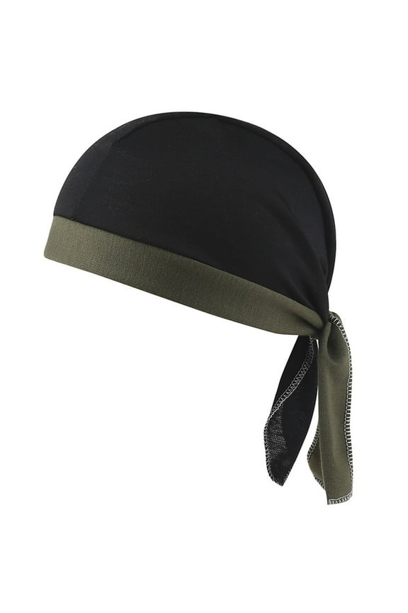 Skull Cap for Men Women Cooling Sweat Wicking Helmet Running Cycling Bandana Summer Hat Army Green Free Size