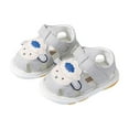 thumbnail image 1 of ZACPNCV Squeaky Shoes for Infant Boys Girls Not-Slip First Walking Shoes Baby Rubber Soft Sole Open-Toe Cartoon Sandals Gray 15-18 Months, 1 of 4