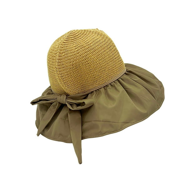 ZACPNCV Straw Hats for Women Foldable Packable Beach Hat with UPF 50 Protection Summer Vacation Brown Free Size