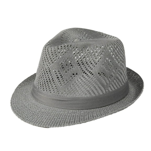 ZACPNCV Sun Hat Straw Fedora Hats for Men Women Beach Hat Panama Hat Men Wide Brim Summer Hats Gray Free Size