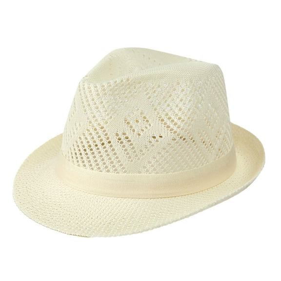 ZACPNCV Sun Hat Straw Fedora Hats for Men Women Beach Hat Panama Hat Men Wide Brim Summer Hats White Free Size