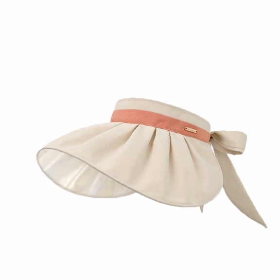 ZACPNCV Sun Hats for Women's Summer Foldable Wide-Eaves Empty Top Hat Straw-Woven UV Protection Lightweight Fishing Cap Beige Free Size