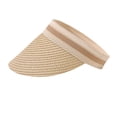 thumbnail image 1 of ZACPNCV Sun Visor Hat for Women Wide Brim Straw Visors Beach Hat Ponytail UV UPF Packable Foldable Travel Beige Free Size, 1 of 3