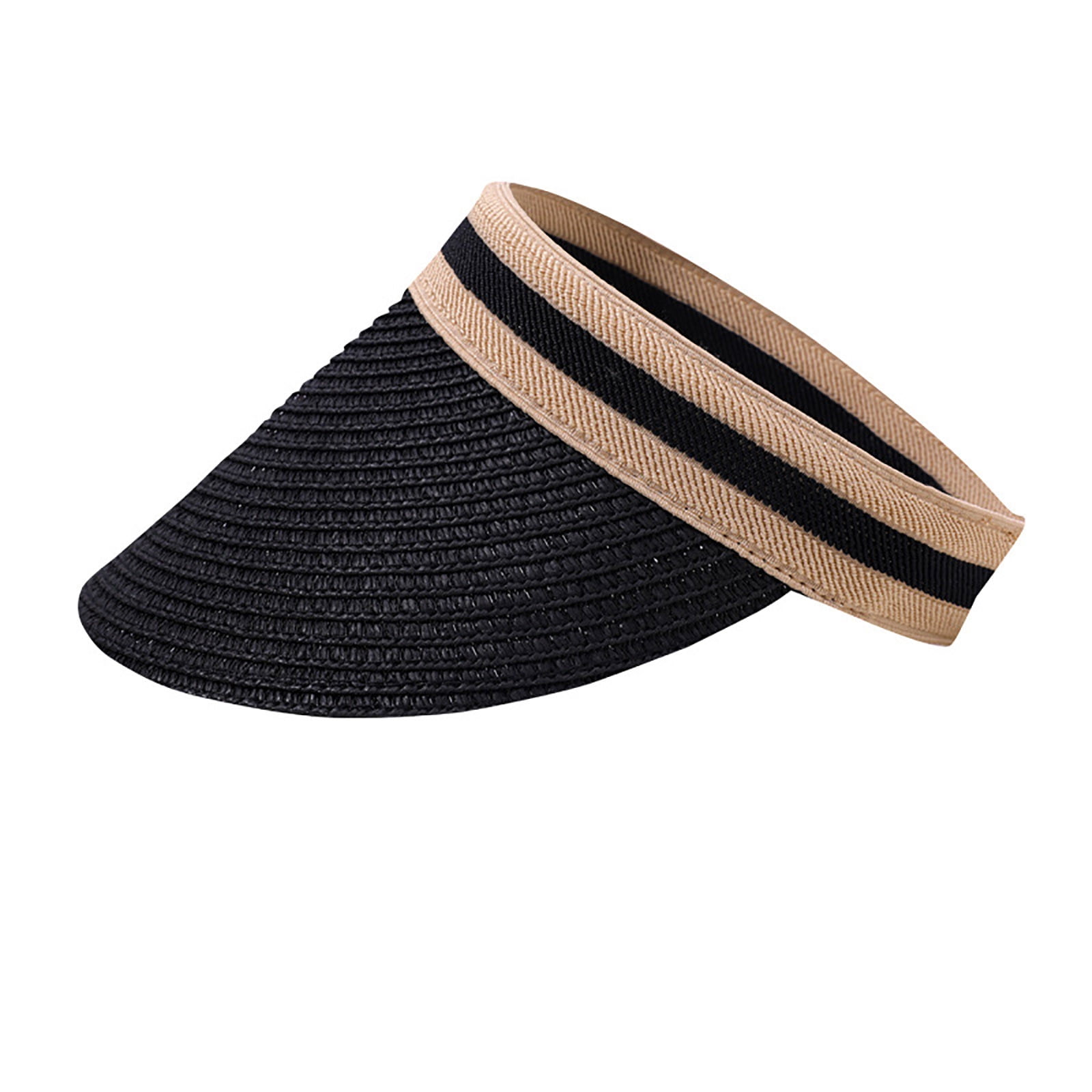 ZACPNCV Sun Visor Hat for Women Wide Brim Straw Visors Beach 