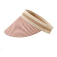 thumbnail image 1 of ZACPNCV Sun Visor Hat for Women Wide Brim Straw Visors Beach Hat Ponytail UV UPF Packable Foldable Travel Pink Free Size, 1 of 7