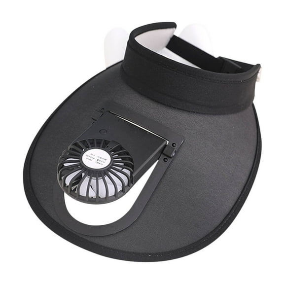 ZACPNCV Sun Visor Hat with Fan Rechargeable Hat with Fan Built in, Fan Hats for Kids with Wind Speed Black Free Size