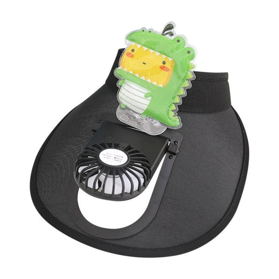 ZACPNCV Sun Visor Hat with Fan Visor Hat Summer Cooling Fan Hat UPF50 and Empty Top Baseball Sun Cap for Kids Black 3-16 Years