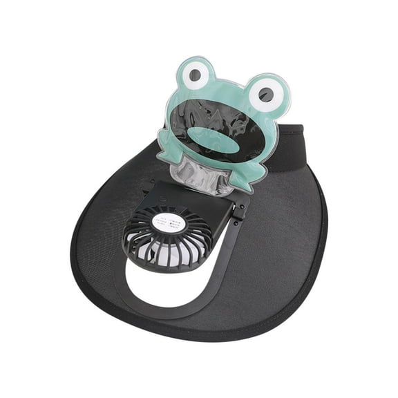 ZACPNCV Sun Visor Hats with Fan Large Area Sun Protection Visors for Kids Adjustable Elastic Buckle Black 3-16 Years