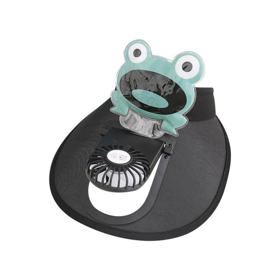 ZACPNCV Sun Visor Hats with Fan Large Area Sun Protection Visors for Kids Adjustable Elastic Buckle Black 3-16 Years