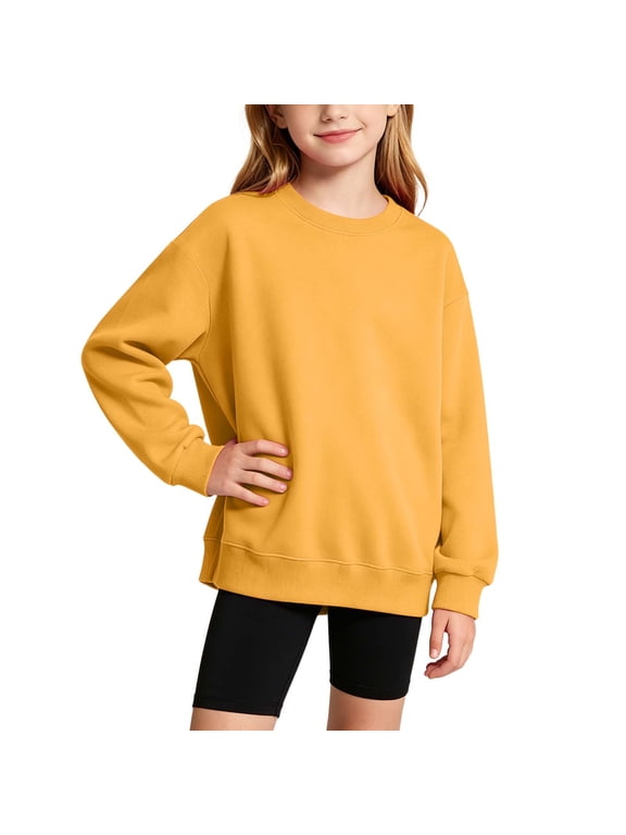 Sweatshirt for Kid Girl's Boy's Crewneck Long Sleeve Pullover Tie Dye Pattern Lightweight Casual Top Cozy Fall Fashion Outfits Clothes C-Yellow